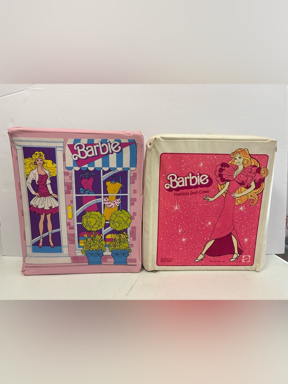 VTG 1982 & 88 Mattel Barbie Fashon Doll Carrying Cases & Clothes Accessories